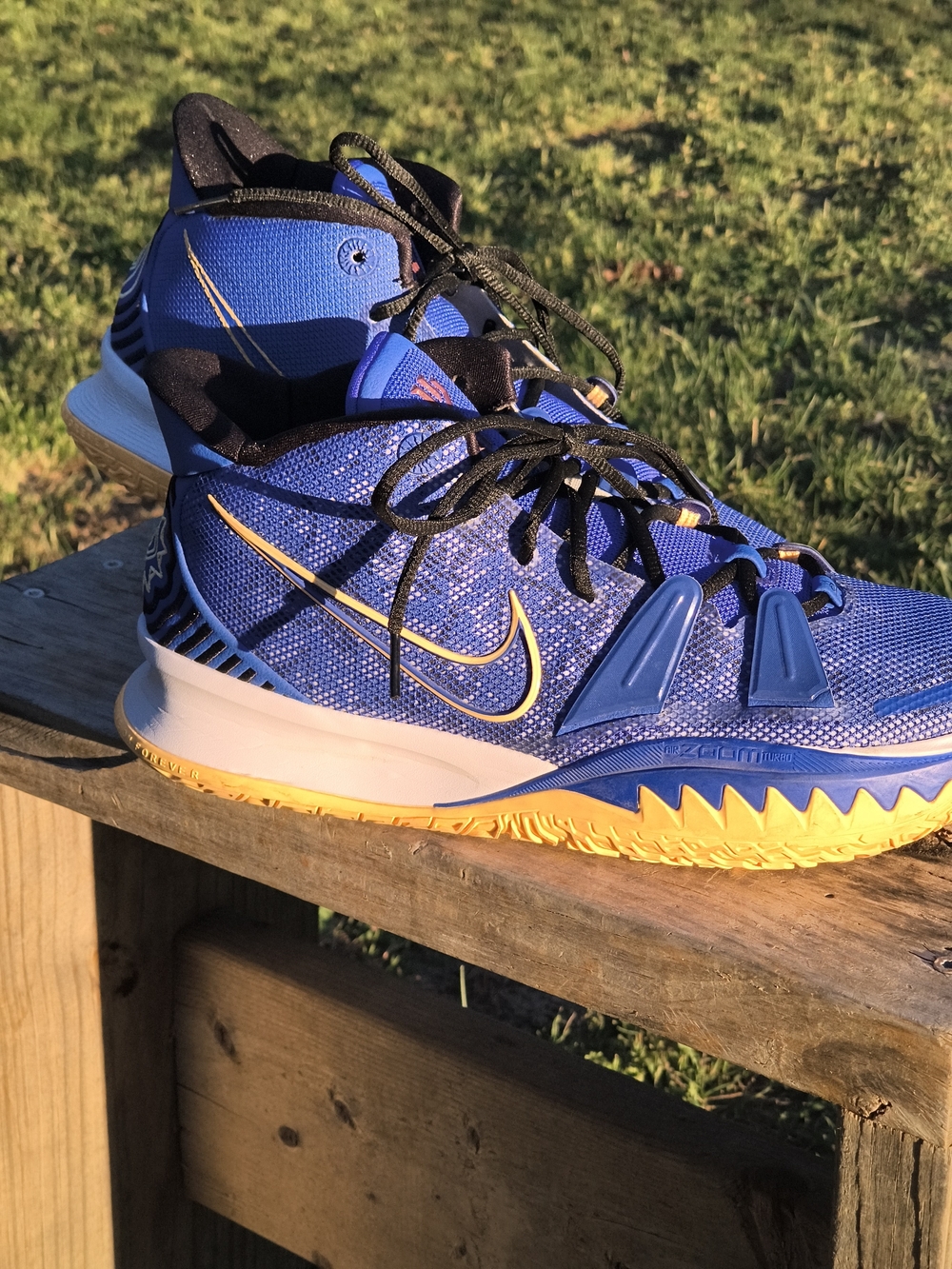 Nike Blue and Yellow Men's Basketball Shoes